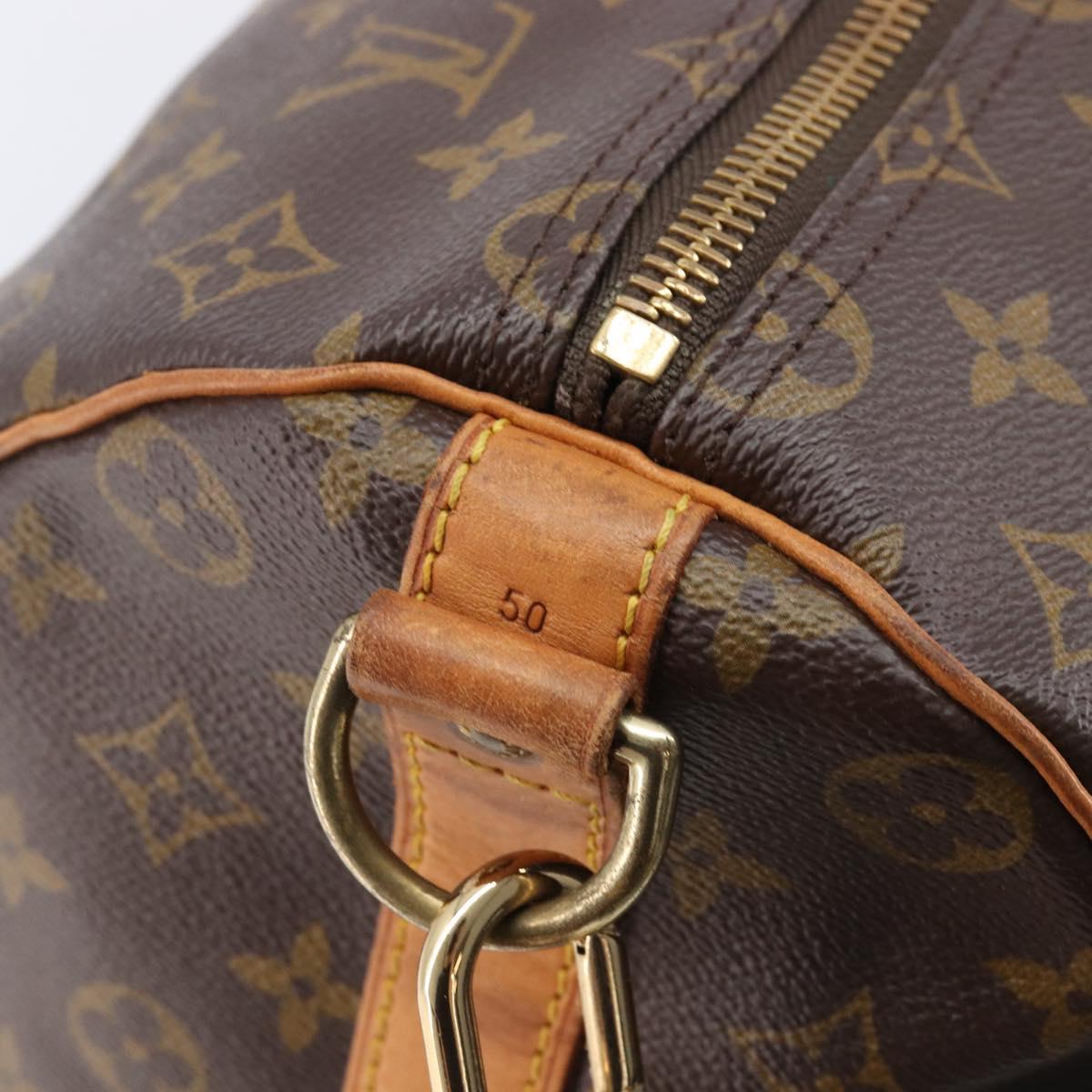 LOUIS VUITTON Monogram Keepall Bandouliere 50 Boston Bag M41416 LV Auth 203189V