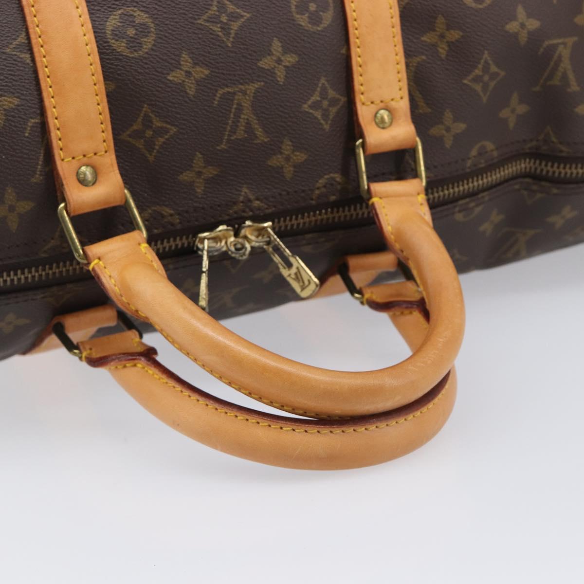 LOUIS VUITTON Monogram Keepall 55 Boston Bag M41424 LV Auth 203190V