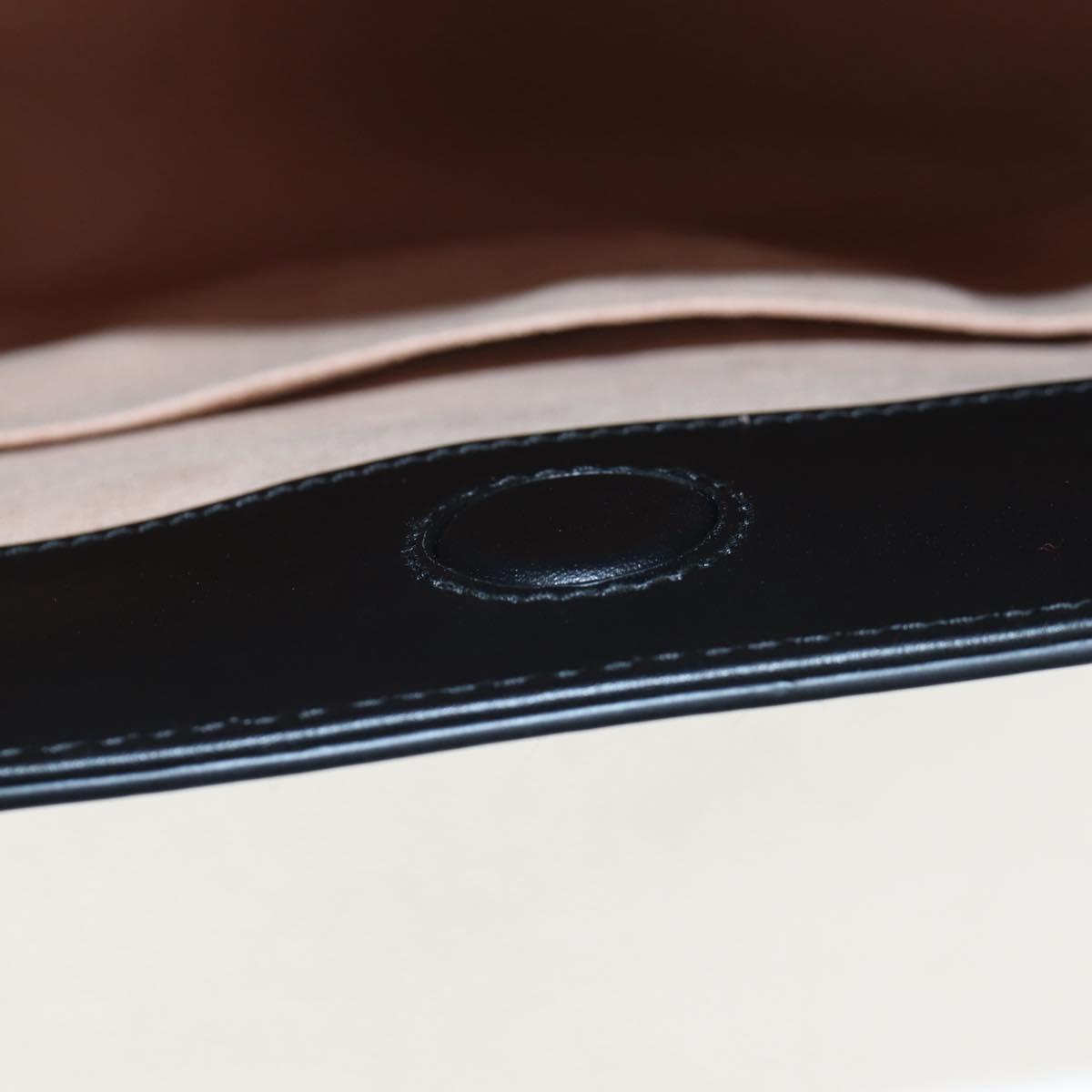 GUCCI Bamboo Sherry Line Hand Bag Leather 2way Black Gold 453764 Auth 203194V