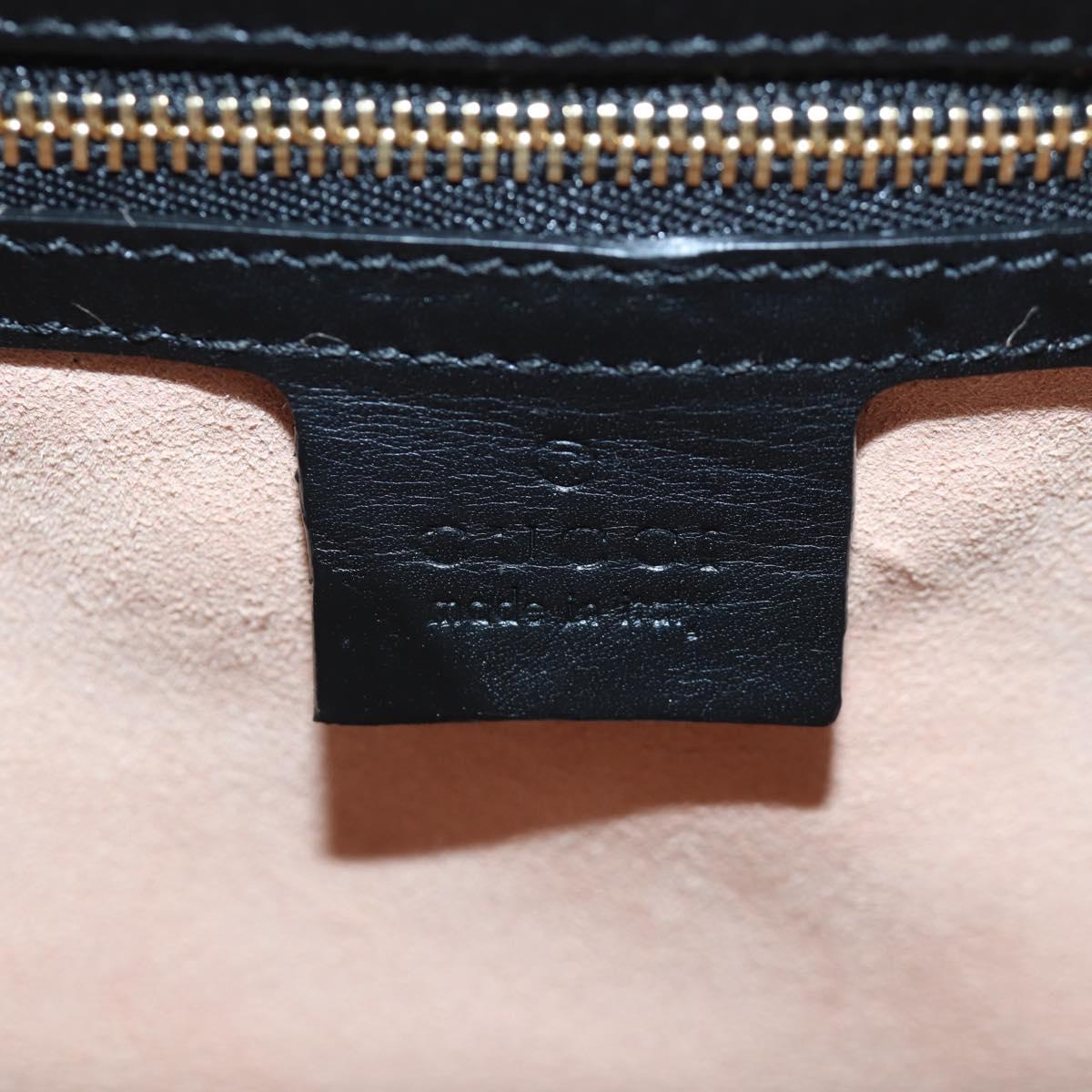 GUCCI Bamboo Sherry Line Hand Bag Leather 2way Black Gold 453764 Auth 203194V