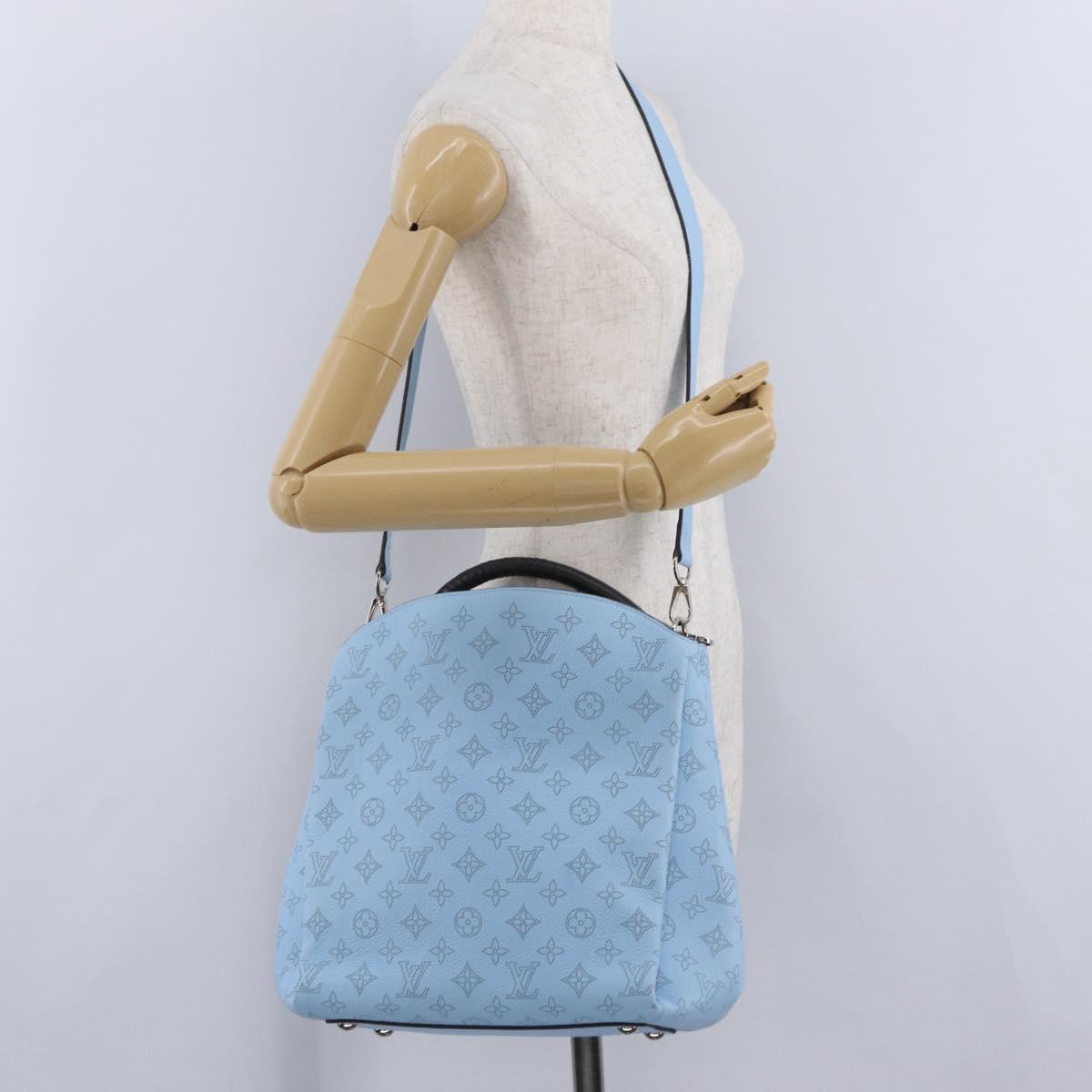LOUIS VUITTON Monogram Mahina Babylone PM Bag Ice blue M50907 LV Auth 203195V