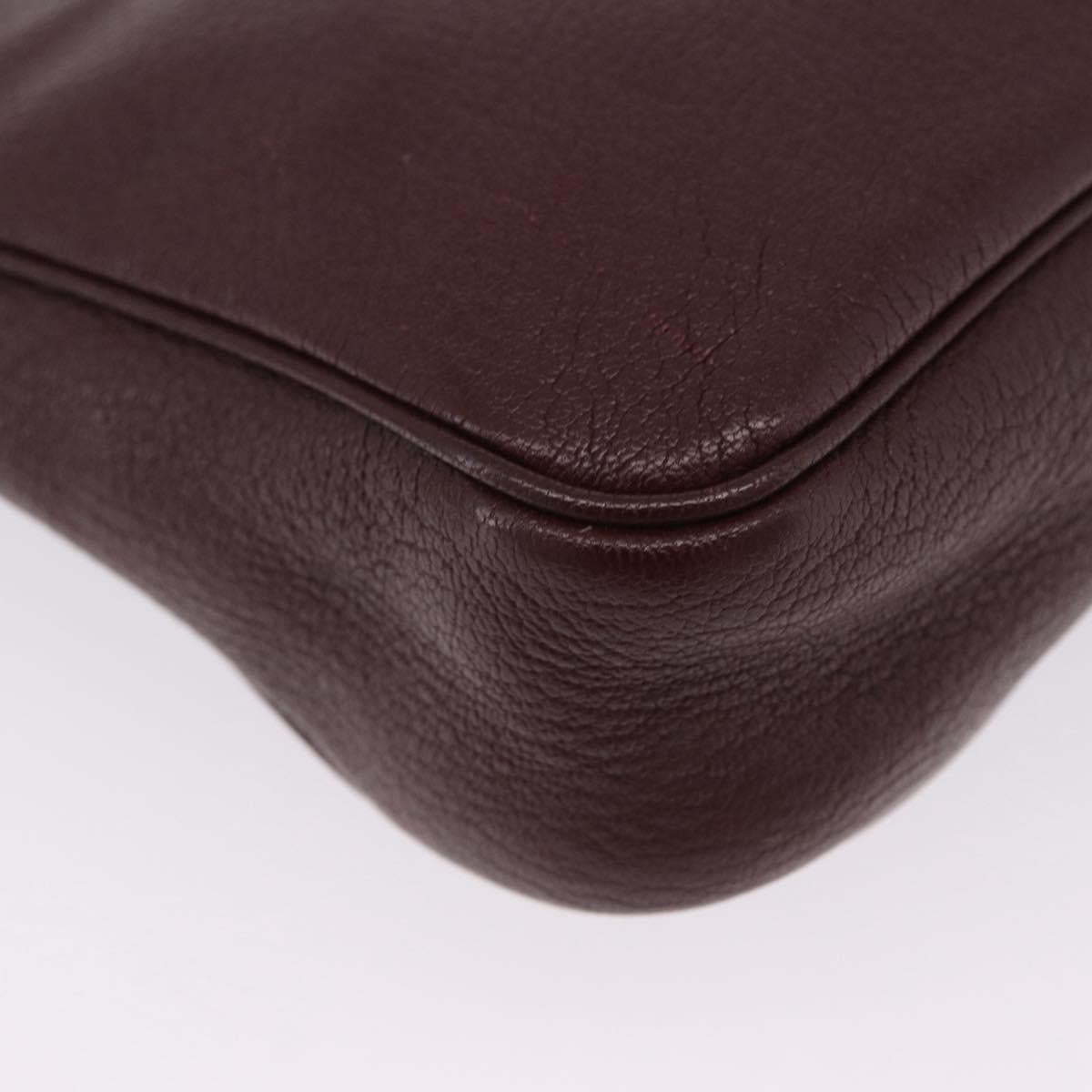 BALENCIAGA Giant Hip Shoulder Bag Leather Bordeaux Silver 390164 Auth 203199V