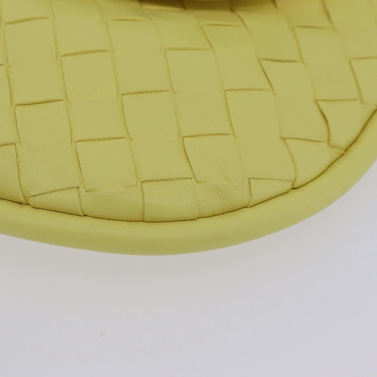 BOTTEGA VENETA INTRECCIATO Shoulder Bag Leather Yellow Gold Auth 203203V