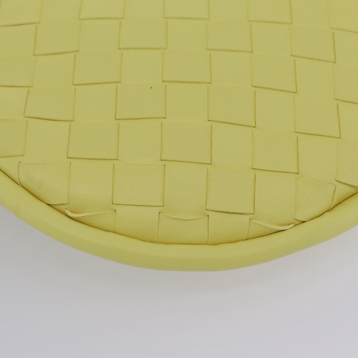 BOTTEGA VENETA INTRECCIATO Shoulder Bag Leather Yellow Gold Auth 203203V