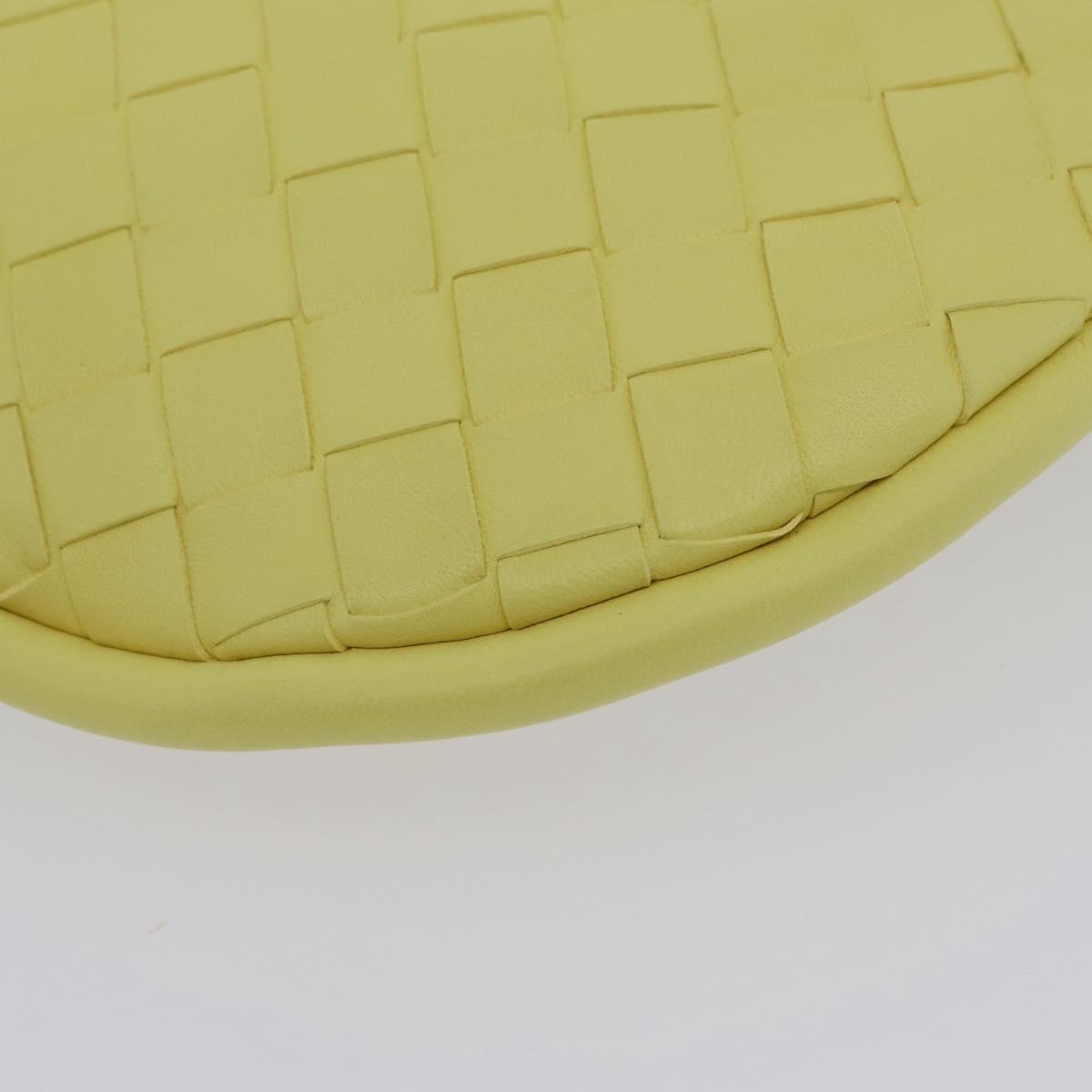 BOTTEGA VENETA INTRECCIATO Shoulder Bag Leather Yellow Gold Auth 203203V