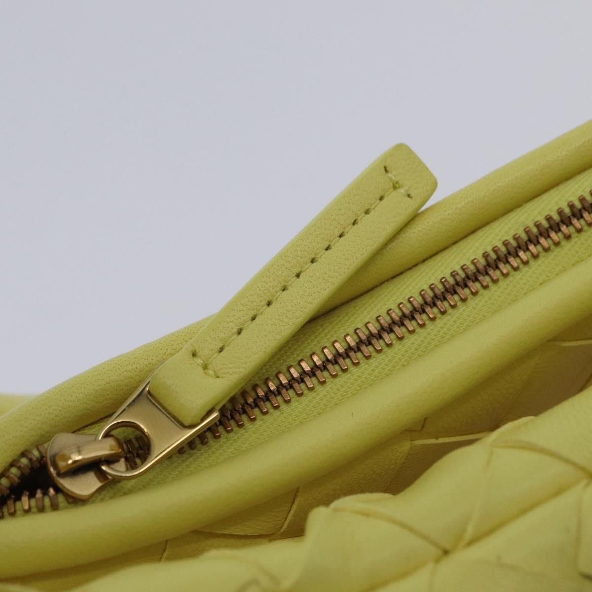 BOTTEGA VENETA INTRECCIATO Shoulder Bag Leather Yellow Gold Auth 203203V