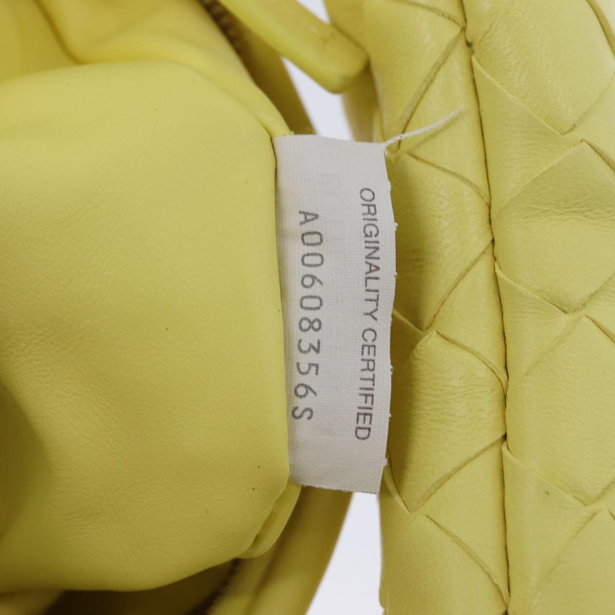 BOTTEGA VENETA INTRECCIATO Shoulder Bag Leather Yellow Gold Auth 203203V