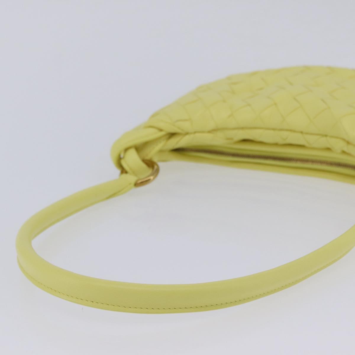 BOTTEGA VENETA INTRECCIATO Shoulder Bag Leather Yellow Gold Auth 203203V