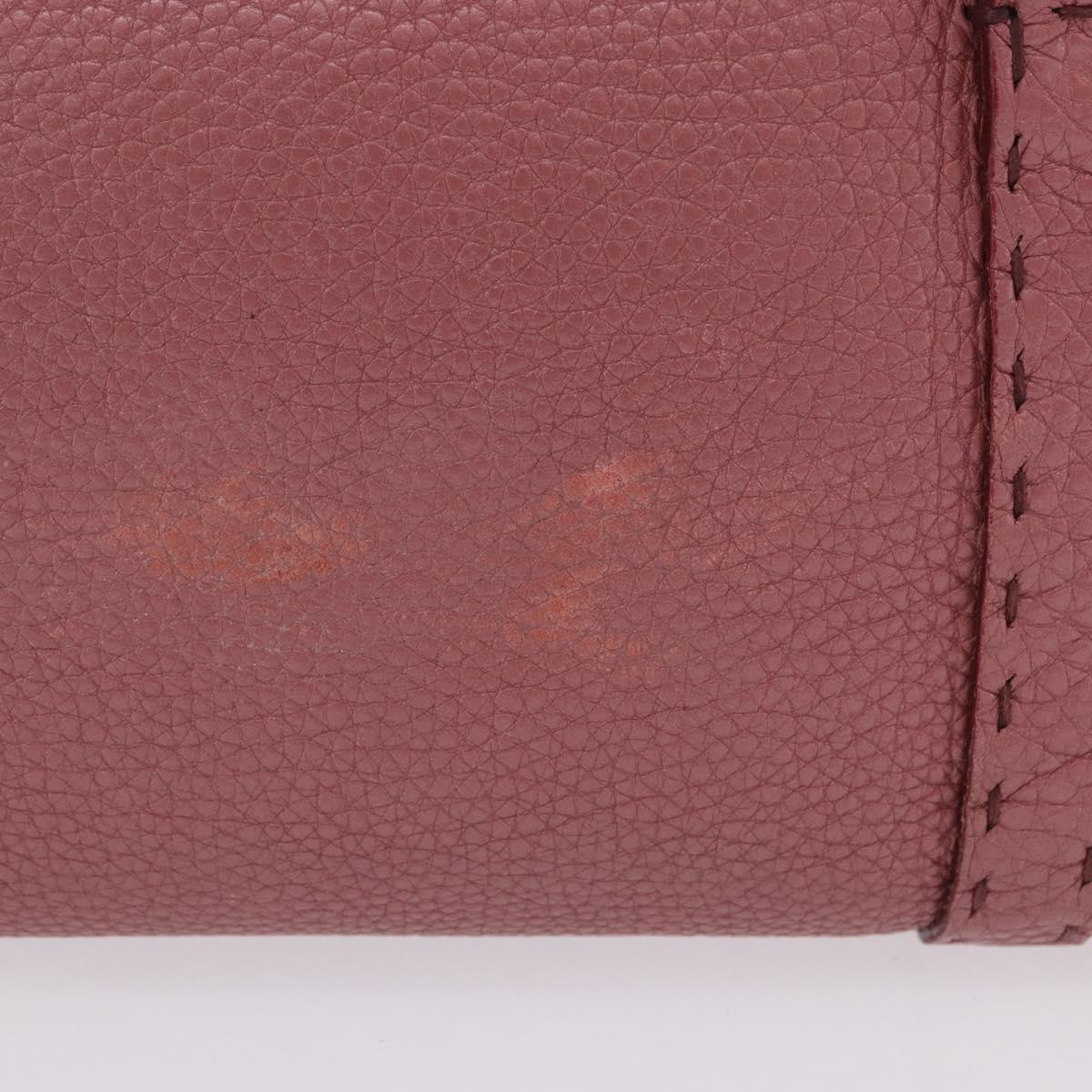 FENDI Celeria Tote Bag Leather Pink Gold Auth 203204