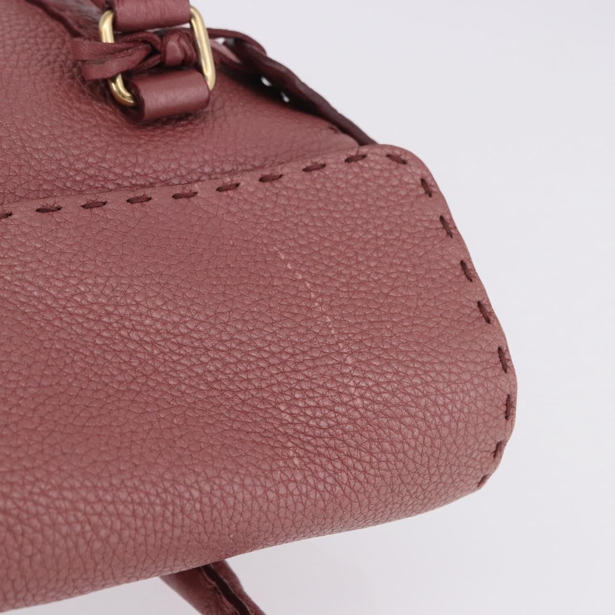 FENDI Celeria Tote Bag Leather Pink Gold Auth 203204