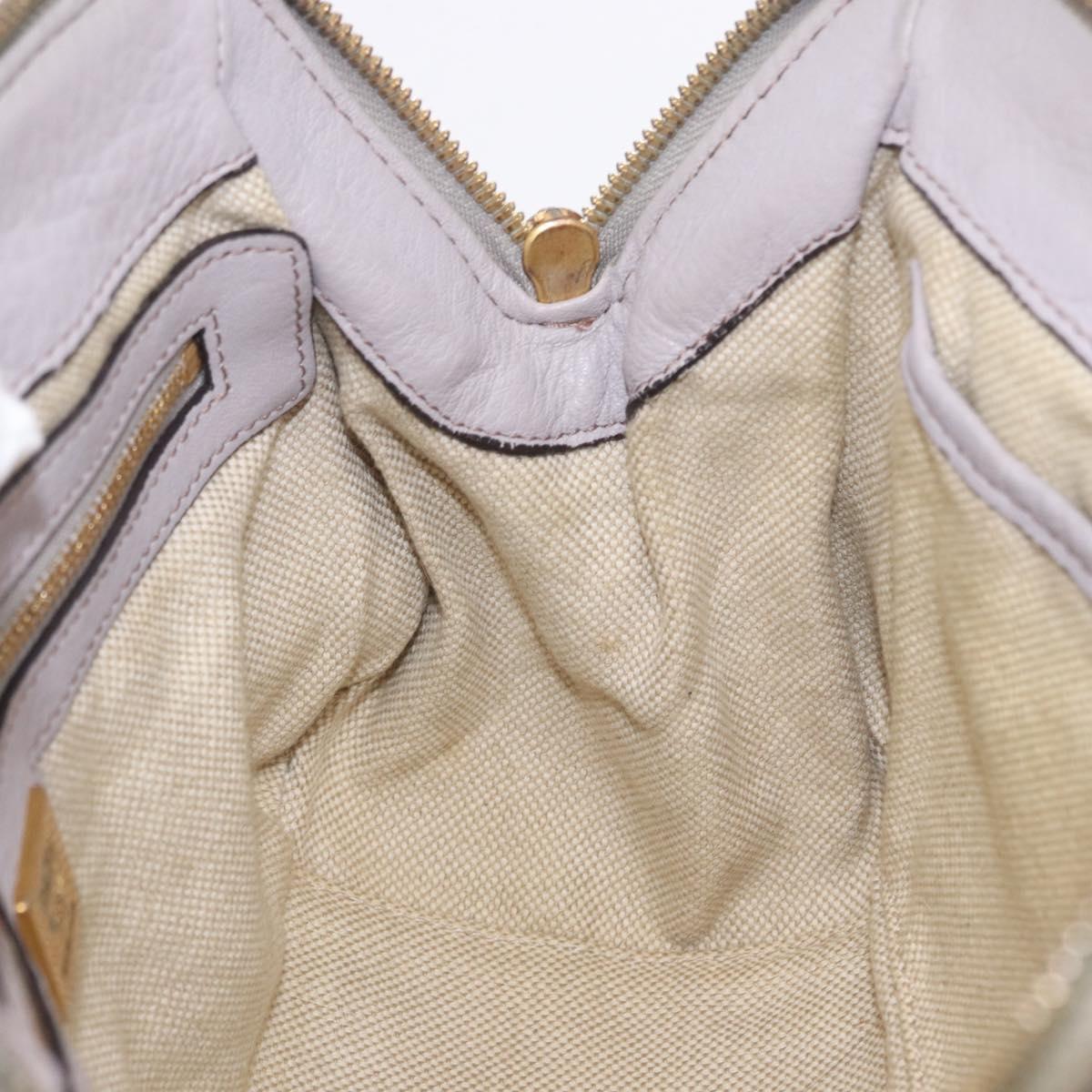 MCM Hand Bag Leather 2way Gray Gold Auth 203213