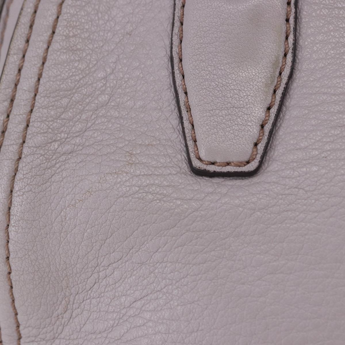 MCM Hand Bag Leather 2way Gray Gold Auth 203213