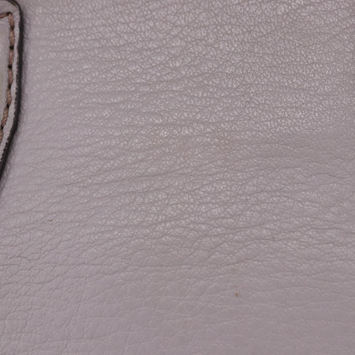 MCM Hand Bag Leather 2way Gray Gold Auth 203213