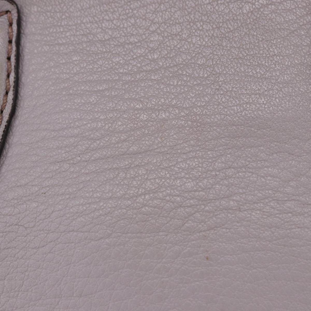 MCM Hand Bag Leather 2way Gray Gold Auth 203213