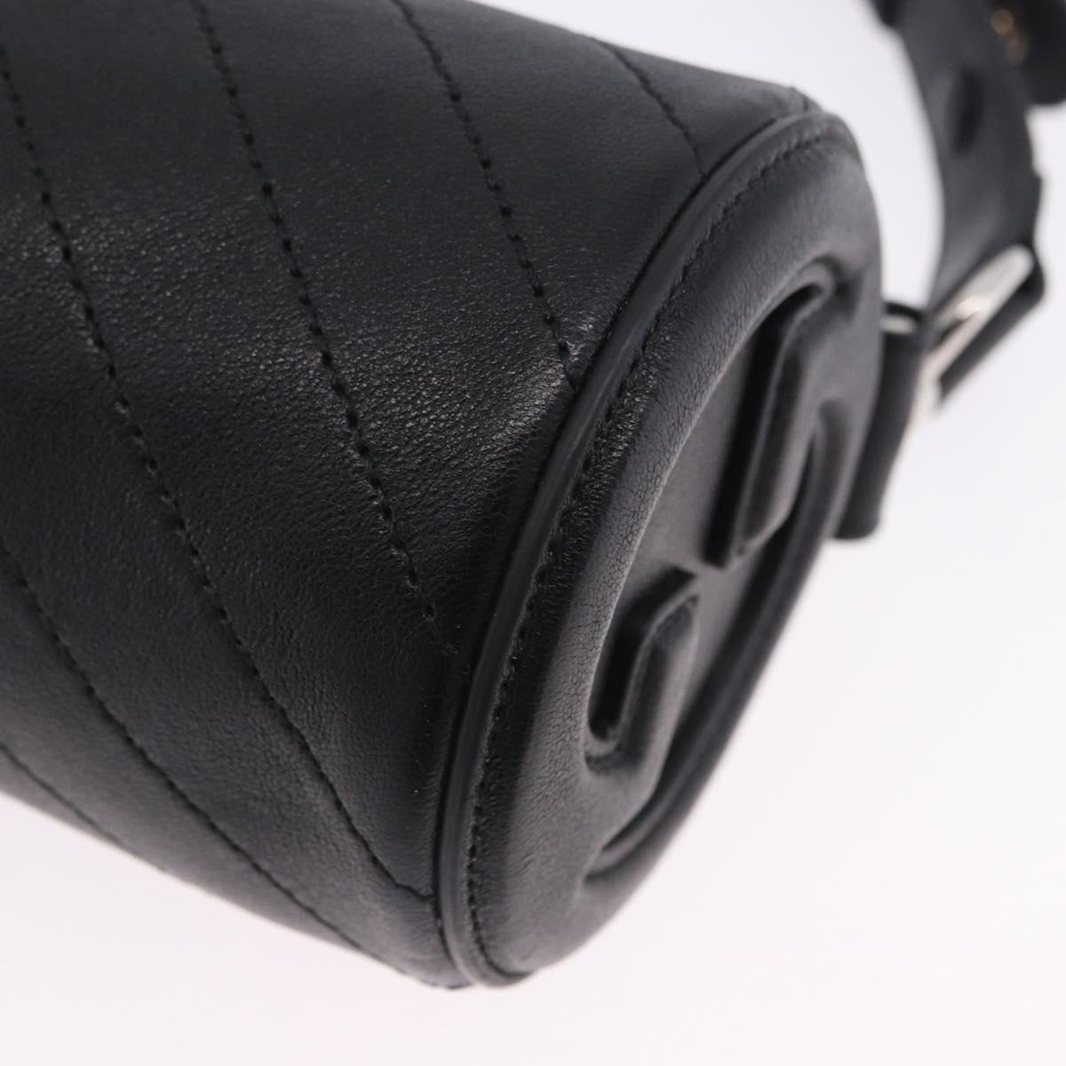 GUCCI Shoulder Bag Leather Black Silver 760170 Auth 203217V