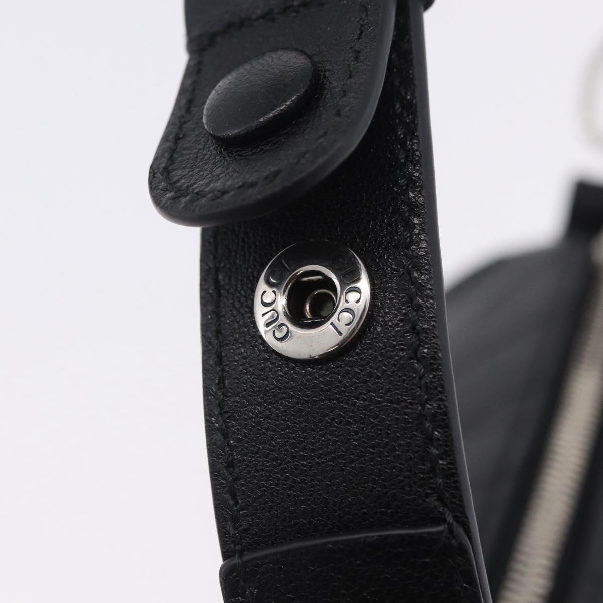 GUCCI Shoulder Bag Leather Black Silver 760170 Auth 203217V