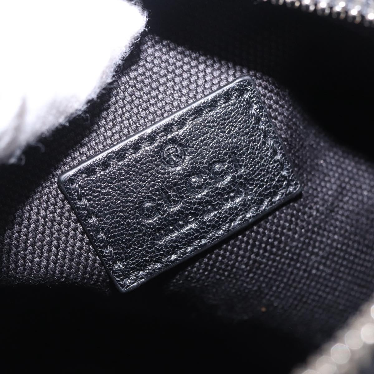 GUCCI Shoulder Bag Leather Black Silver 760170 Auth 203217V