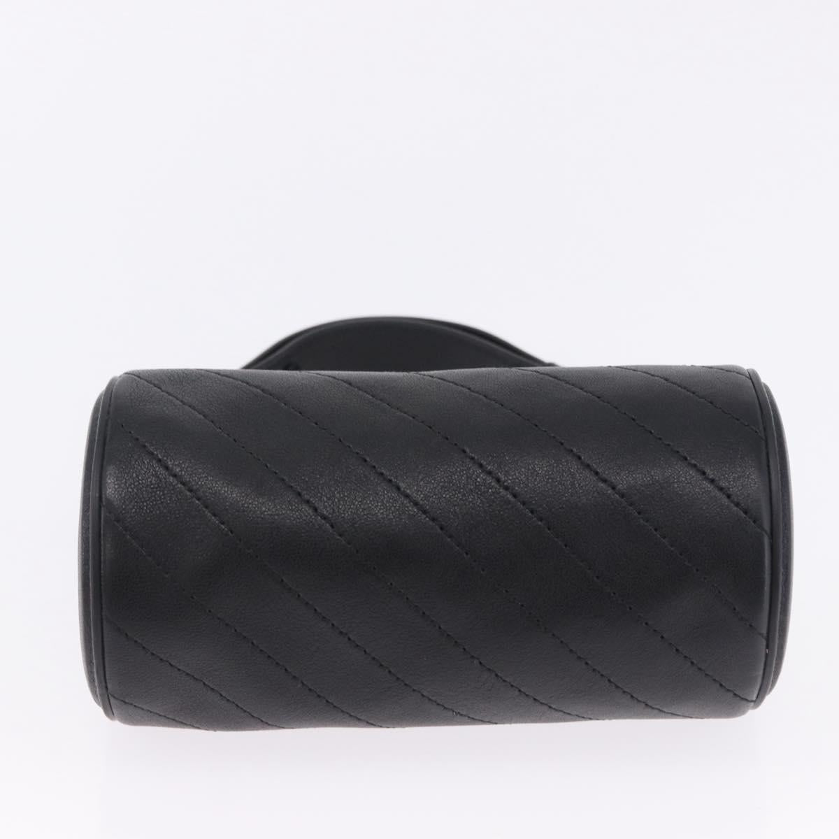 GUCCI Shoulder Bag Leather Black Silver 760170 Auth 203217V