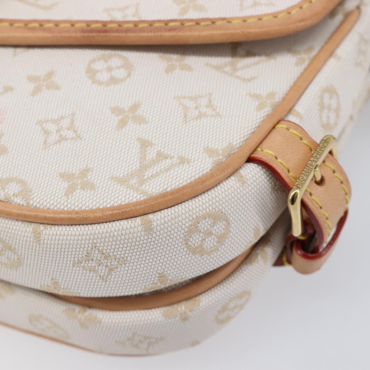 LOUIS VUITTON Monogram Mini Lin Saumur BB Bag White M12327 LV Auth 203218V