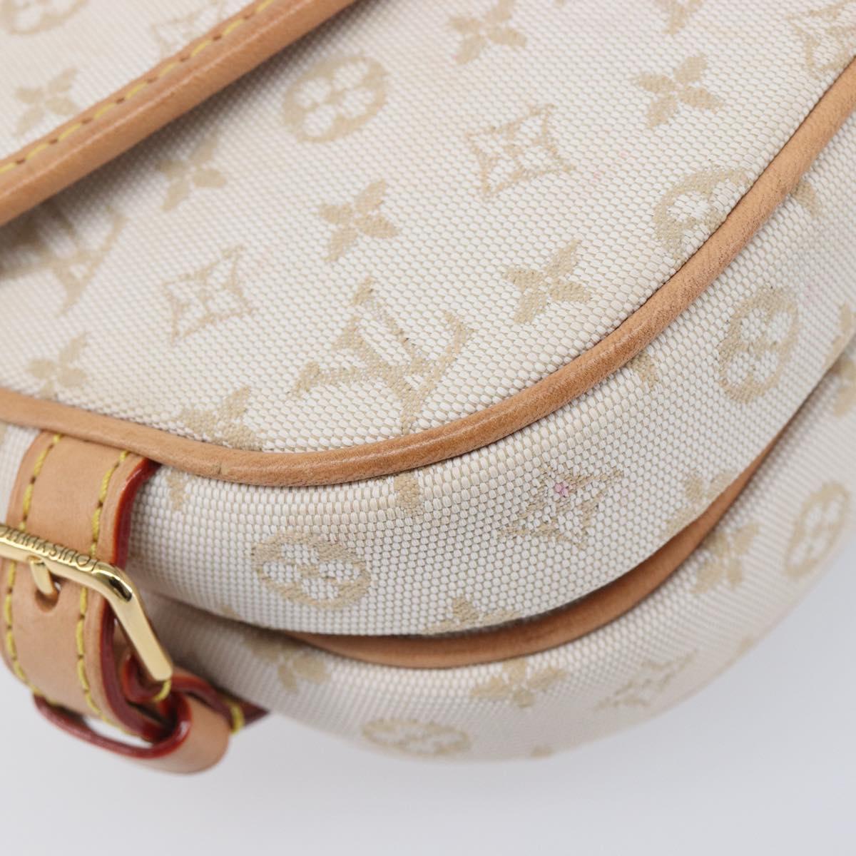 LOUIS VUITTON Monogram Mini Lin Saumur BB Bag White M12327 LV Auth 203218V