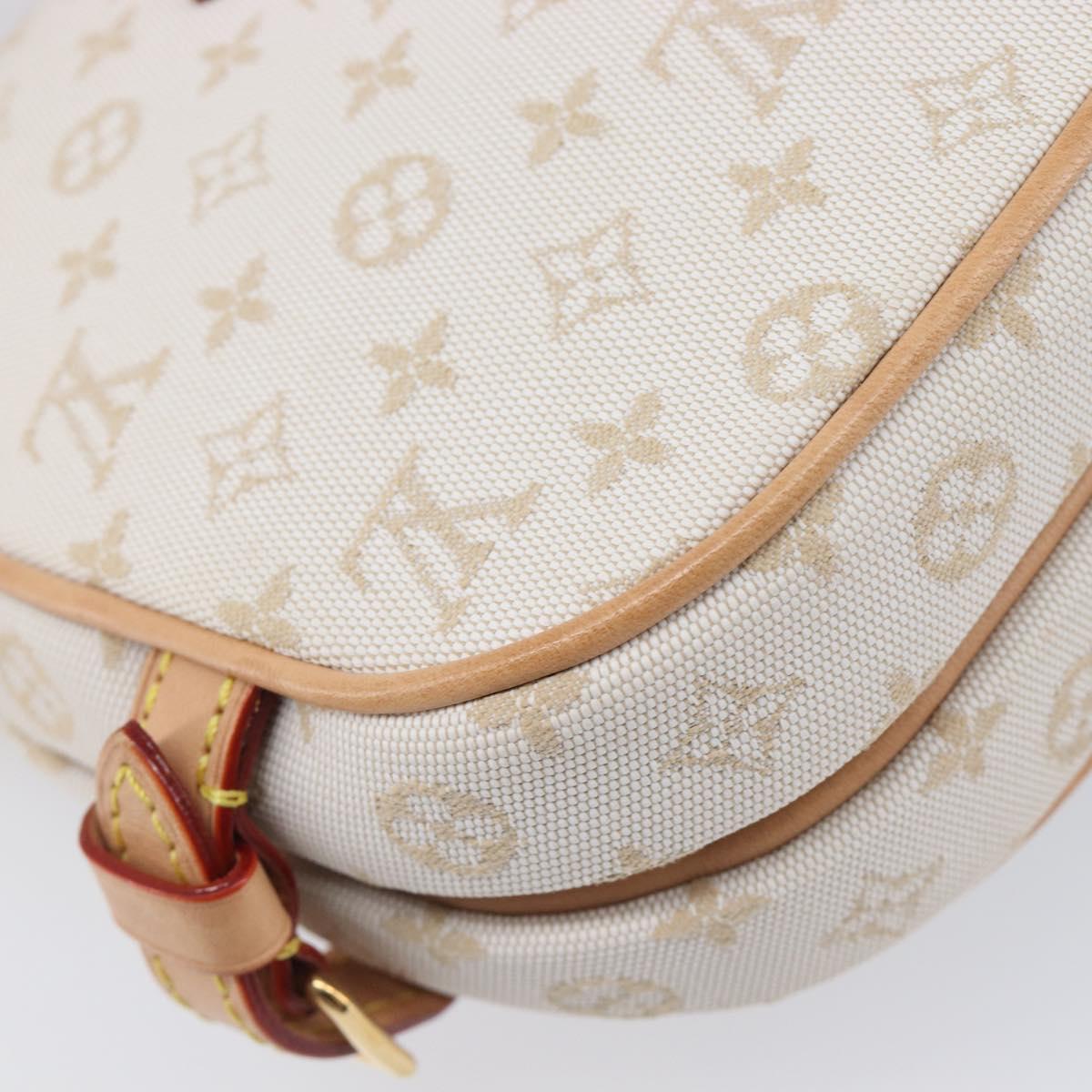 LOUIS VUITTON Monogram Mini Lin Saumur BB Bag White M12327 LV Auth 203218V