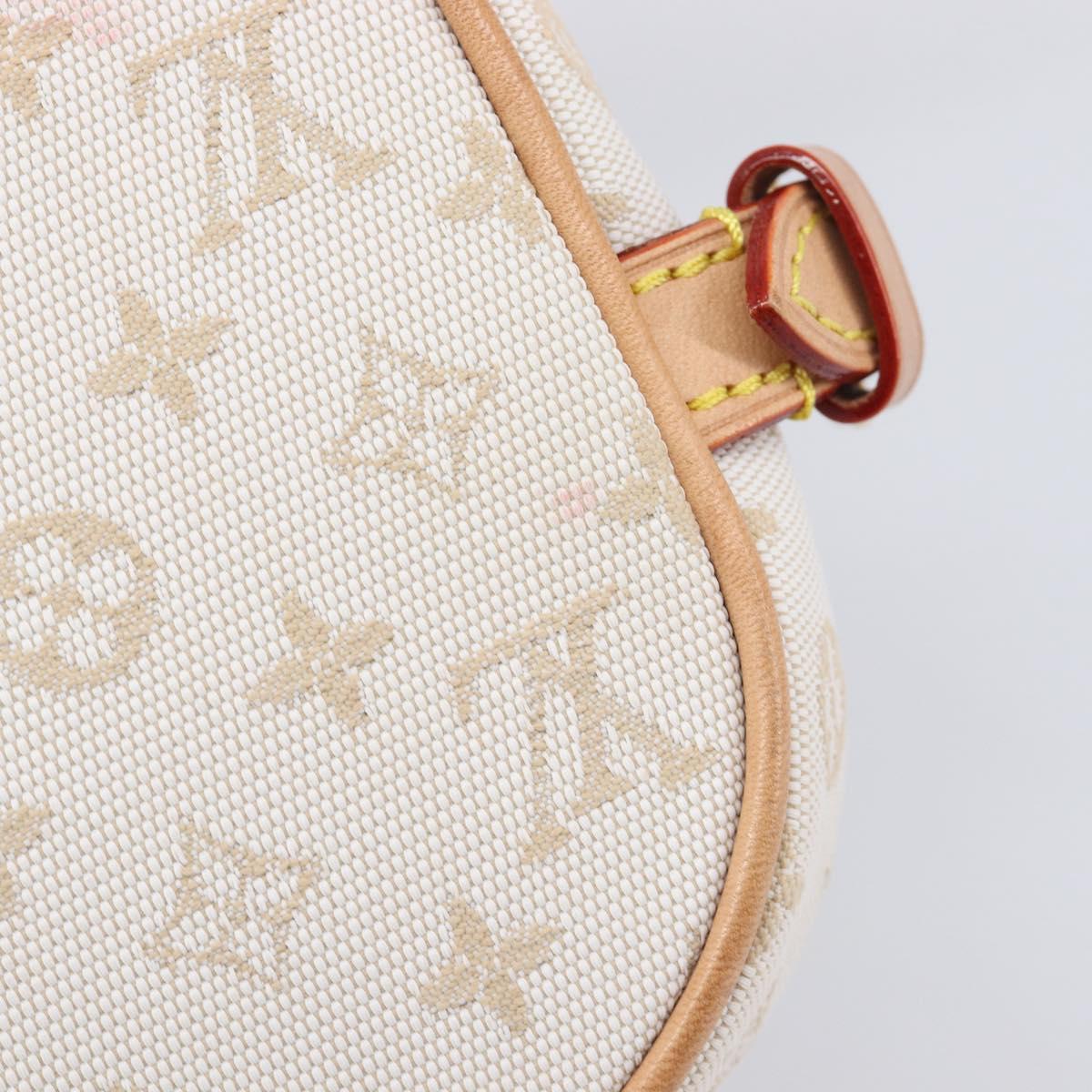 LOUIS VUITTON Monogram Mini Lin Saumur BB Bag White M12327 LV Auth 203218V