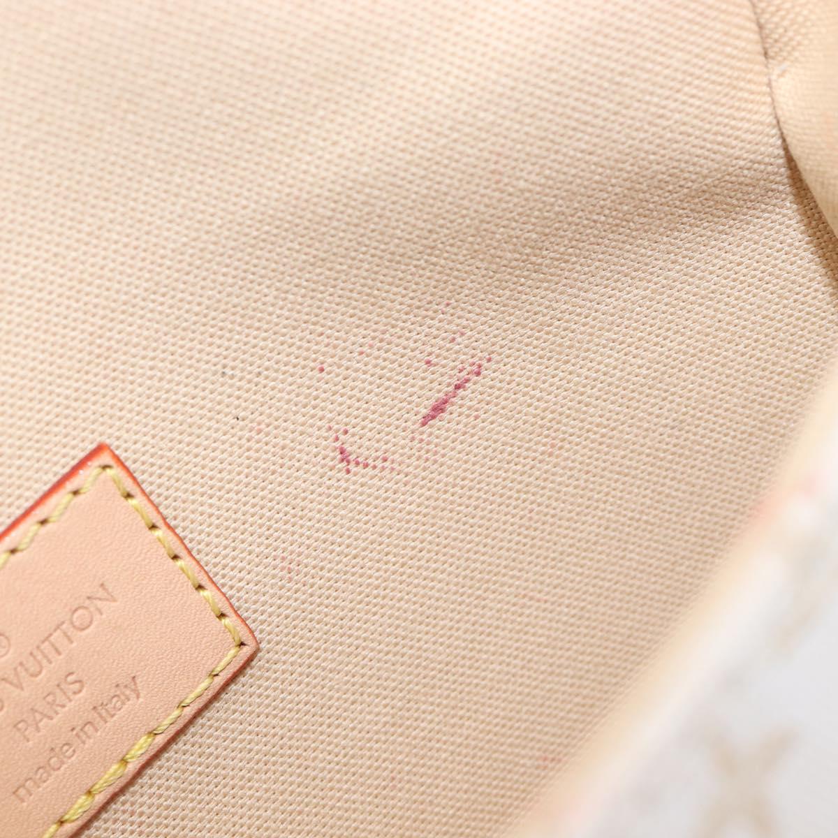 LOUIS VUITTON Monogram Mini Lin Saumur BB Bag White M12327 LV Auth 203218V
