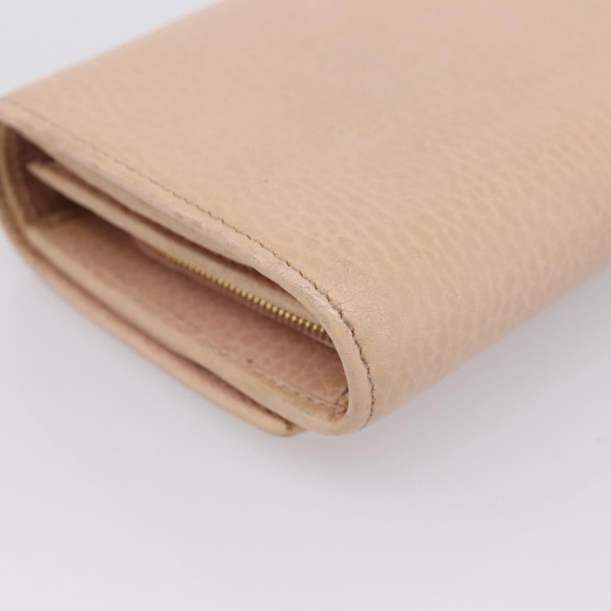 GUCCI Bifold Wallet Leather Pink Gold 598587 Auth 203221