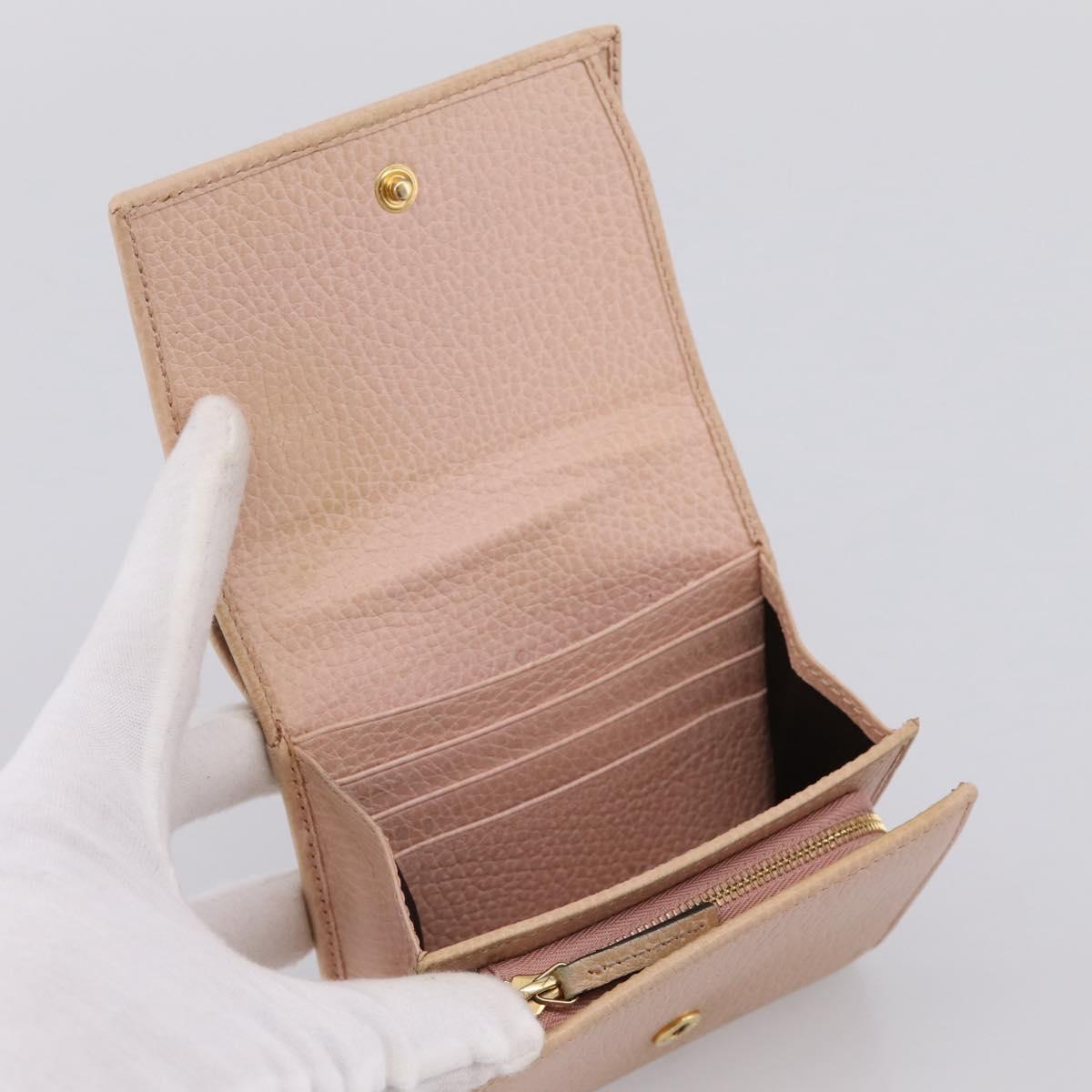 GUCCI Bifold Wallet Leather Pink Gold 598587 Auth 203221