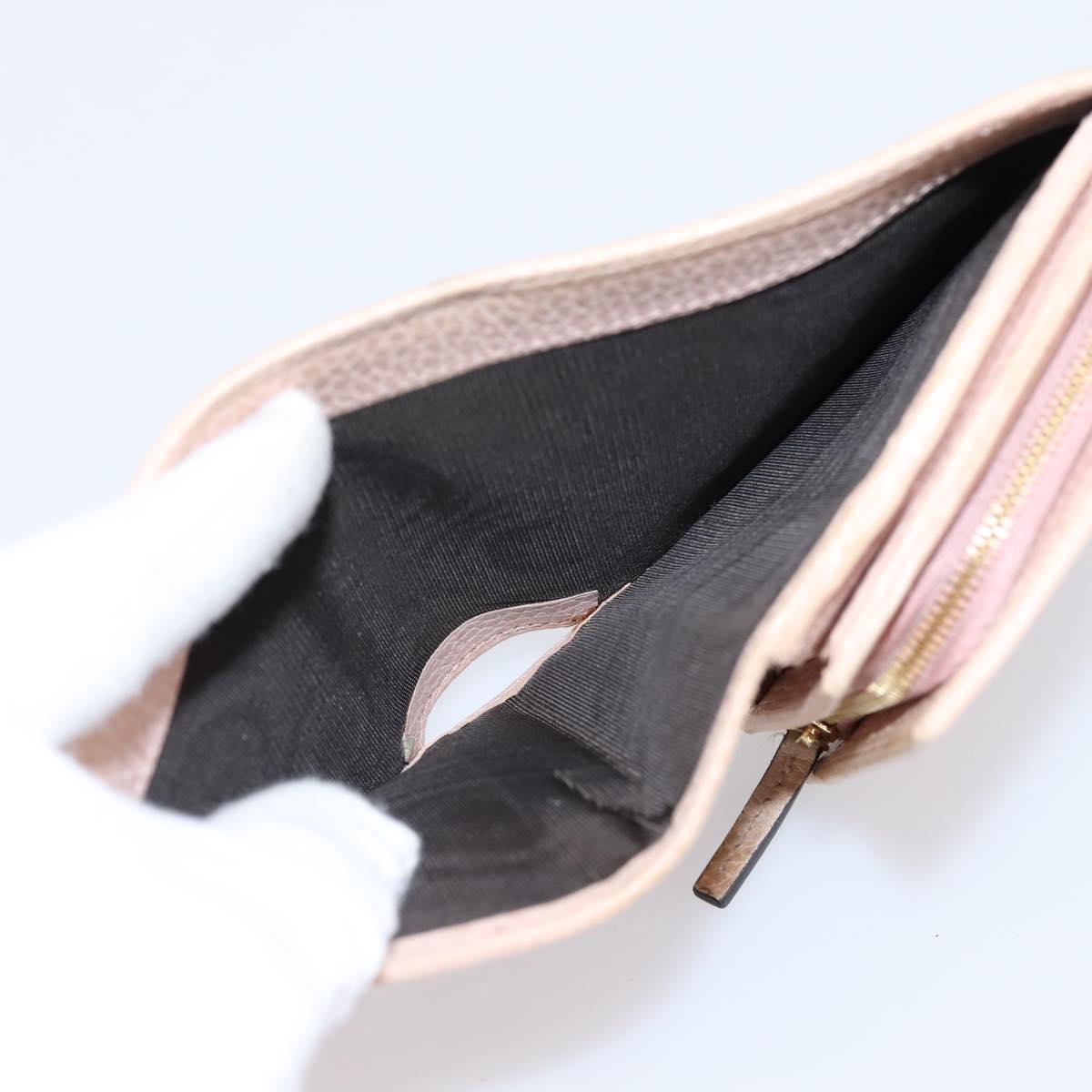 GUCCI Bifold Wallet Leather Pink Gold 598587 Auth 203221
