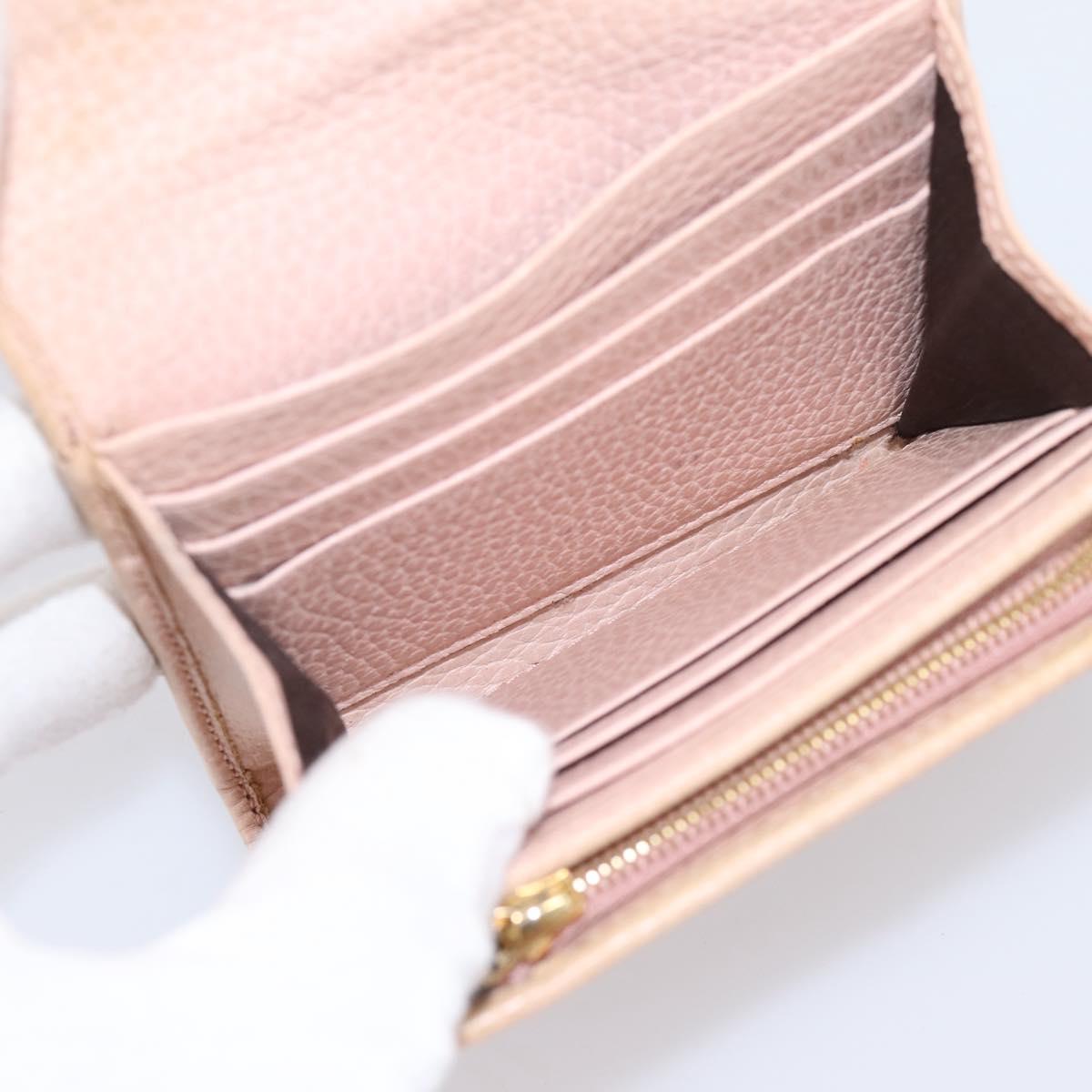 GUCCI Bifold Wallet Leather Pink Gold 598587 Auth 203221