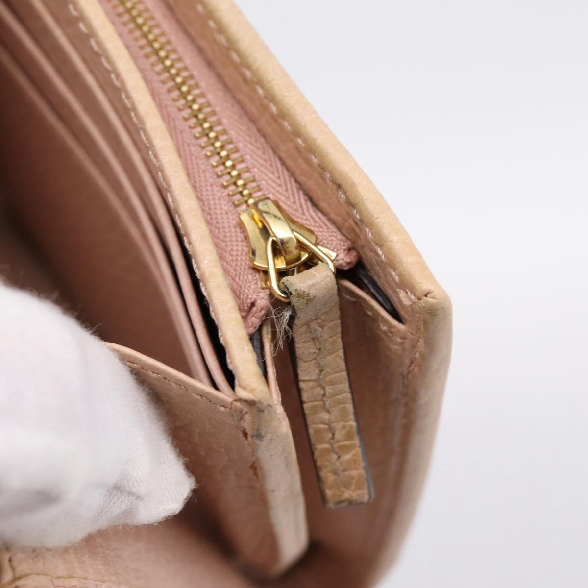 GUCCI Bifold Wallet Leather Pink Gold 598587 Auth 203221
