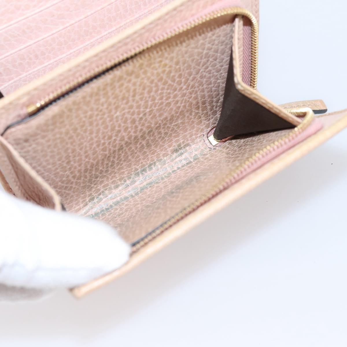 GUCCI Bifold Wallet Leather Pink Gold 598587 Auth 203221