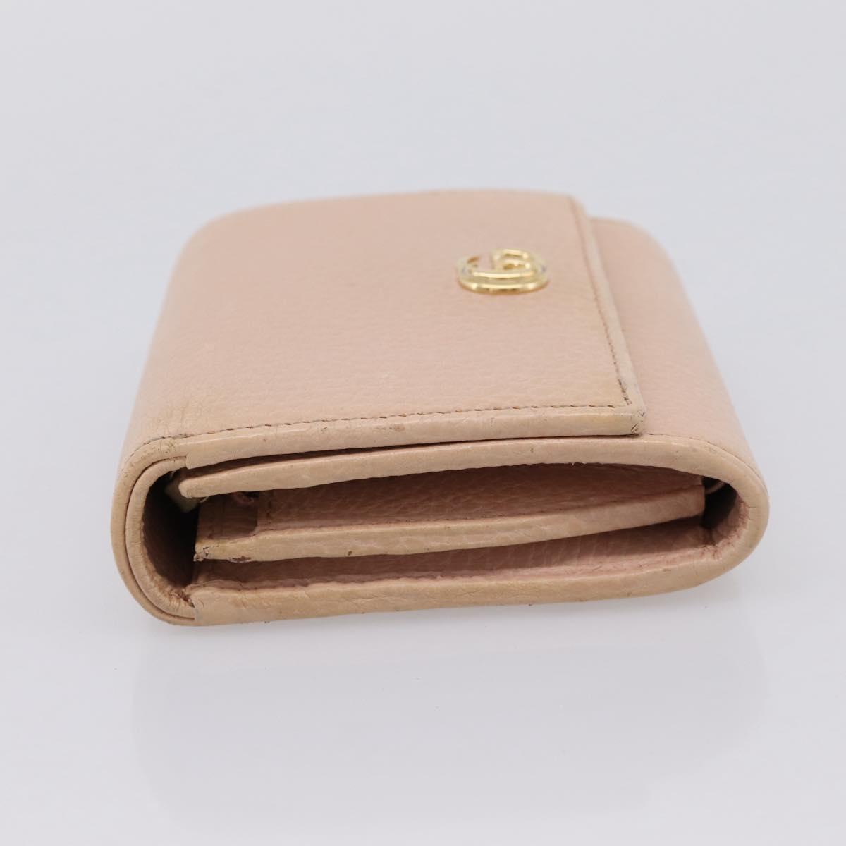 GUCCI Bifold Wallet Leather Pink Gold 598587 Auth 203221