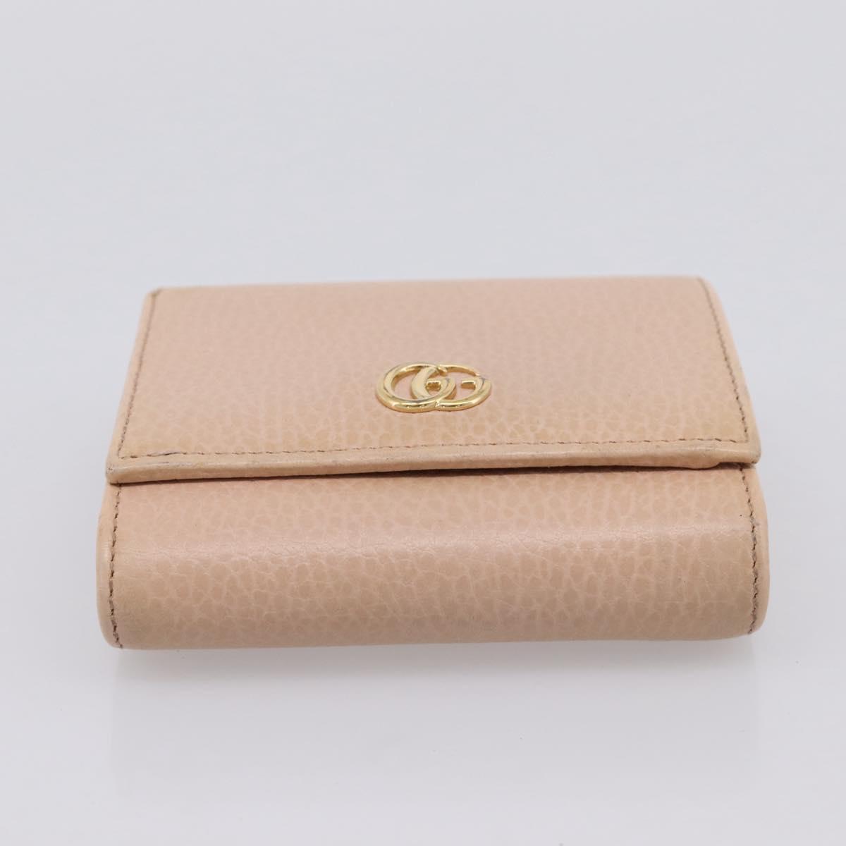 GUCCI Bifold Wallet Leather Pink Gold 598587 Auth 203221