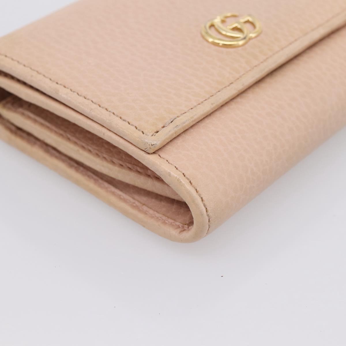 GUCCI Bifold Wallet Leather Pink Gold 598587 Auth 203221