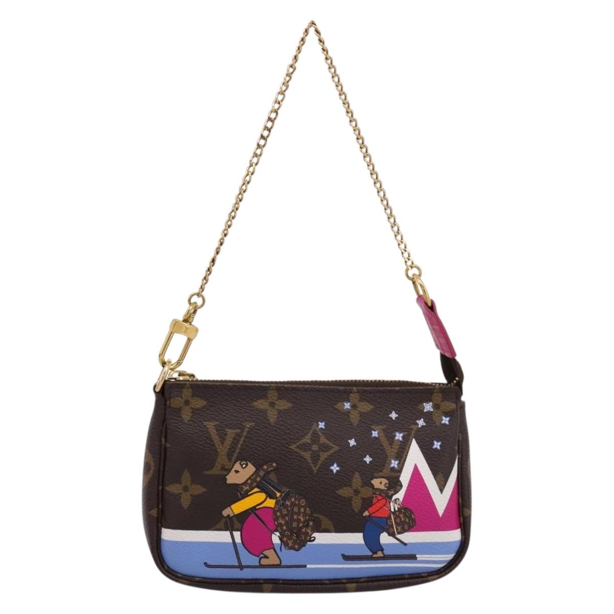 LOUIS VUITTON Monogram Ski Bear Mini Pochette Accessoires M67769 LV Auth 203222M