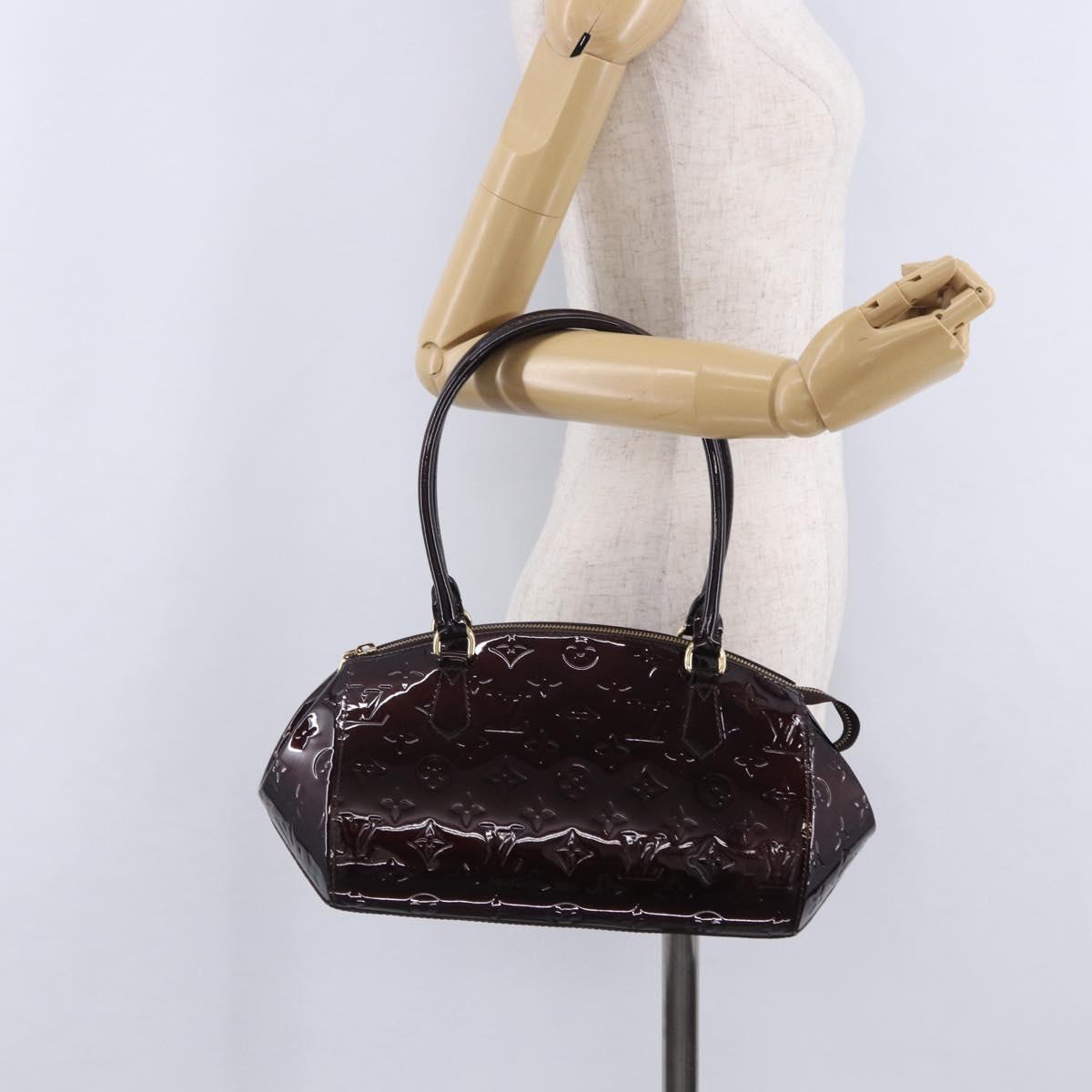 LOUIS VUITTON Vernis Sherwood PM Shoulder Bag Amarante M91493 LV Auth 203224V