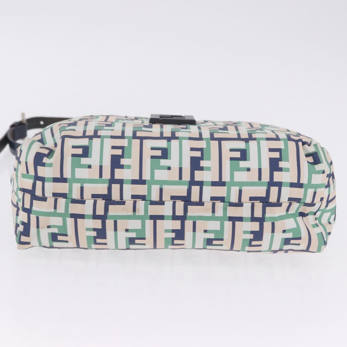 FENDI Zucca Canvas Mamma Baguette Shoulder Bag Multicolor Silver Auth 203230M