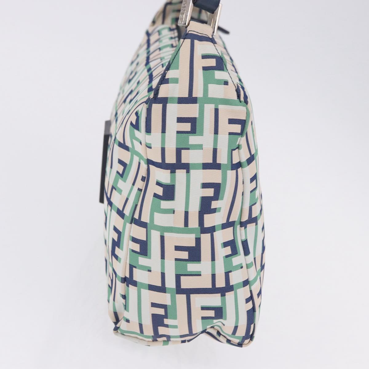 FENDI Zucca Canvas Mamma Baguette Shoulder Bag Multicolor Silver Auth 203230M
