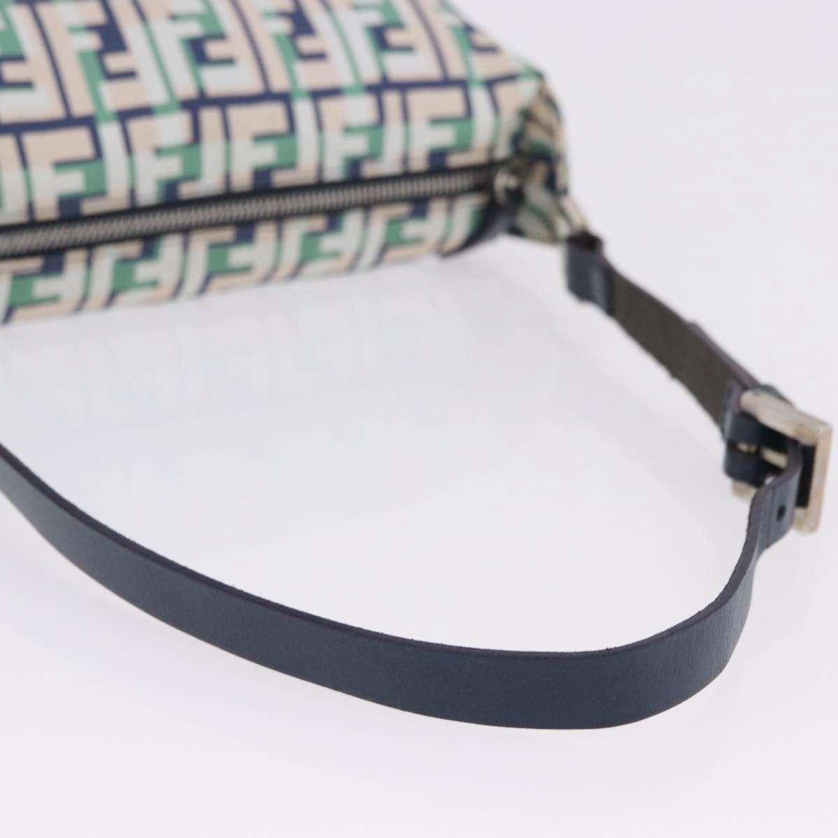 FENDI Zucca Canvas Mamma Baguette Shoulder Bag Multicolor Silver Auth 203230M
