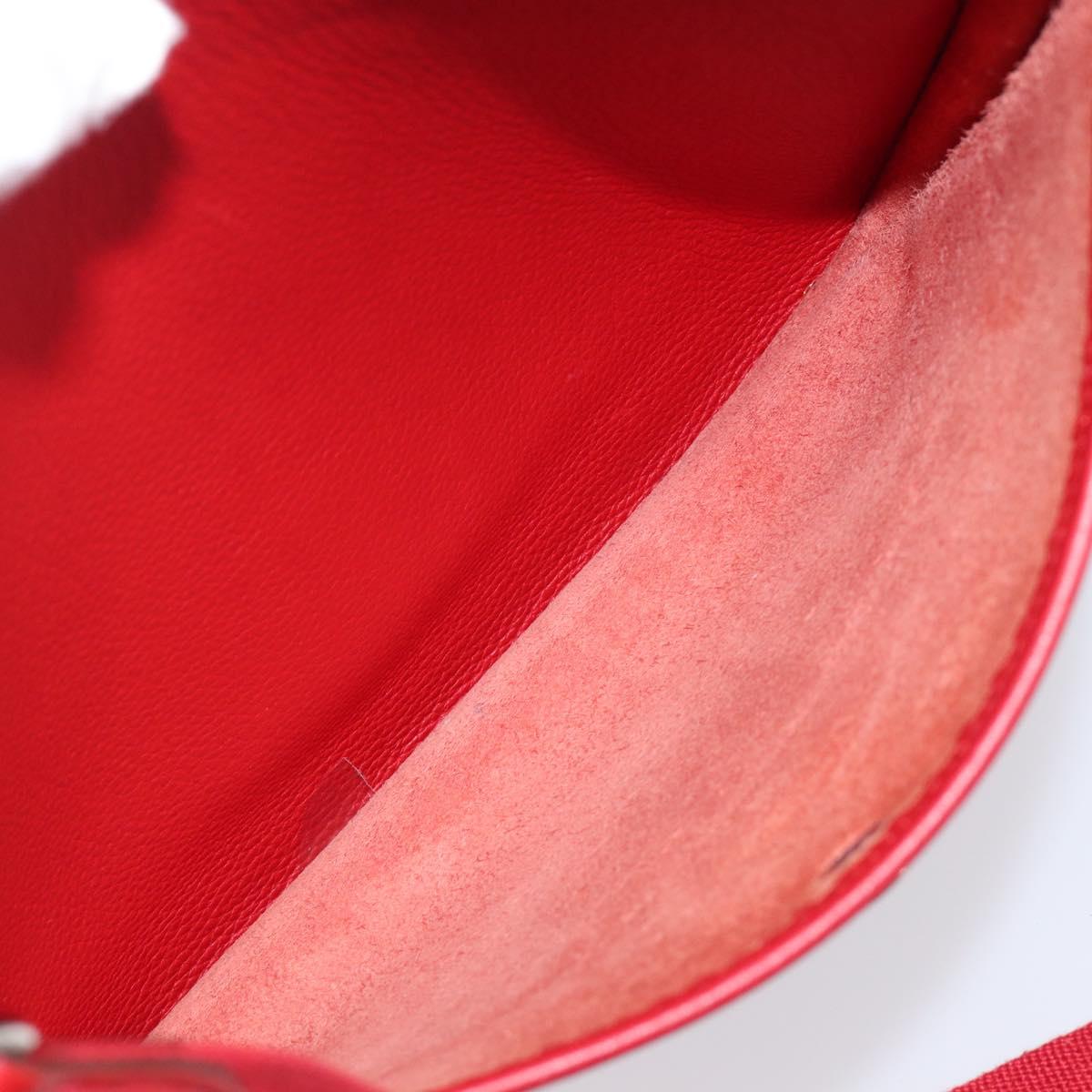 HERMES Evelyn 2 PM Shoulder Bag Taurillon Clemence Red Silver Auth 203233V