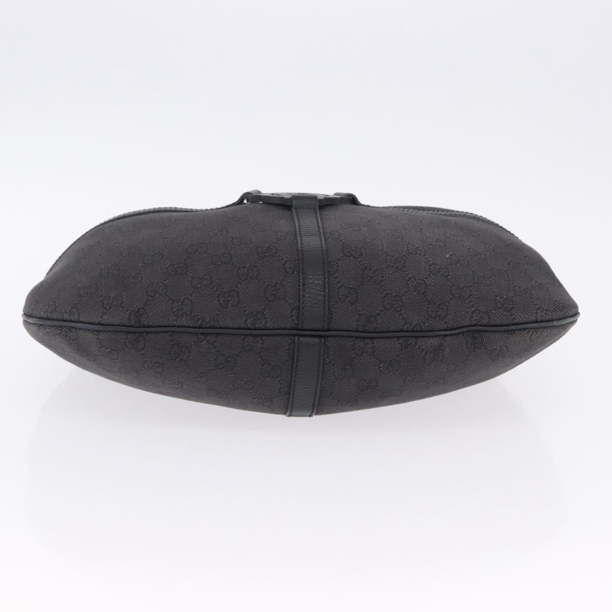 GUCCI GG Canvas Shoulder Bag Outlet Black Gold 257292 Auth 203234A