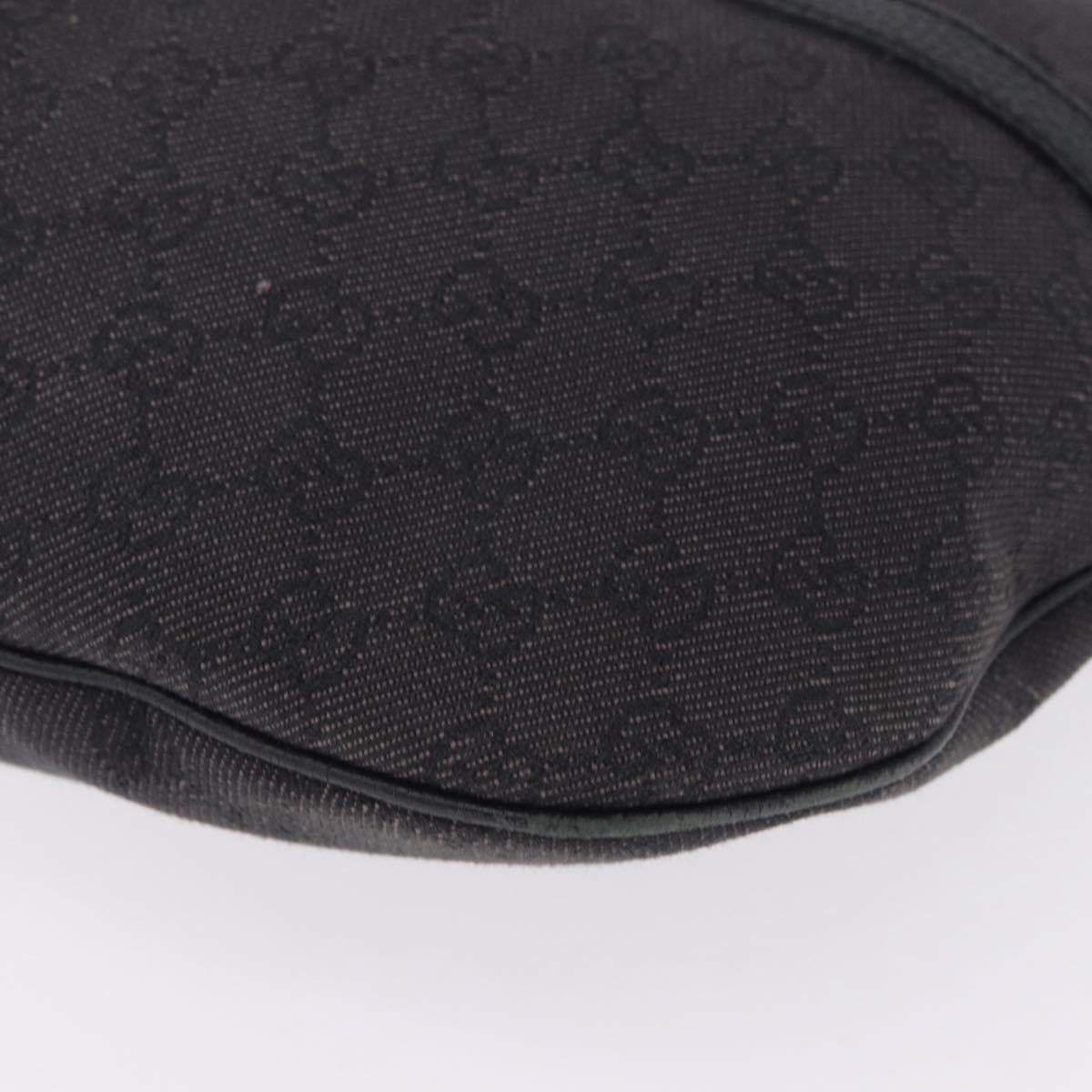 GUCCI GG Canvas Shoulder Bag Outlet Black Gold 257292 Auth 203234A