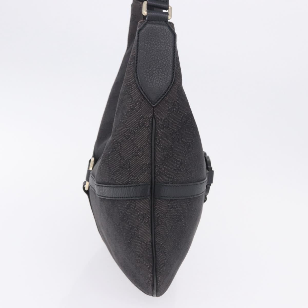 GUCCI GG Canvas Shoulder Bag Outlet Black Gold 257292 Auth 203234A