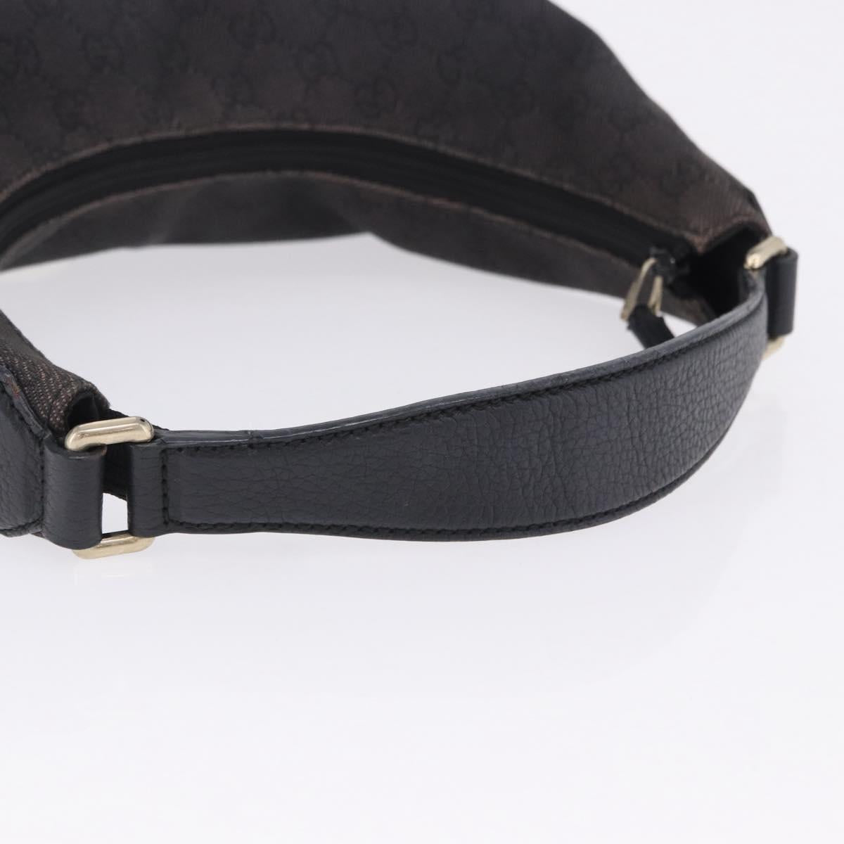 GUCCI GG Canvas Shoulder Bag Outlet Black Gold 257292 Auth 203234A
