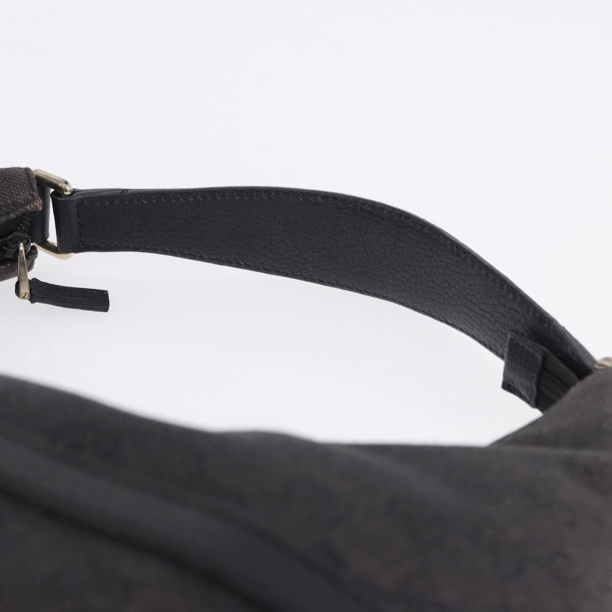 GUCCI GG Canvas Shoulder Bag Outlet Black Gold 257292 Auth 203234A