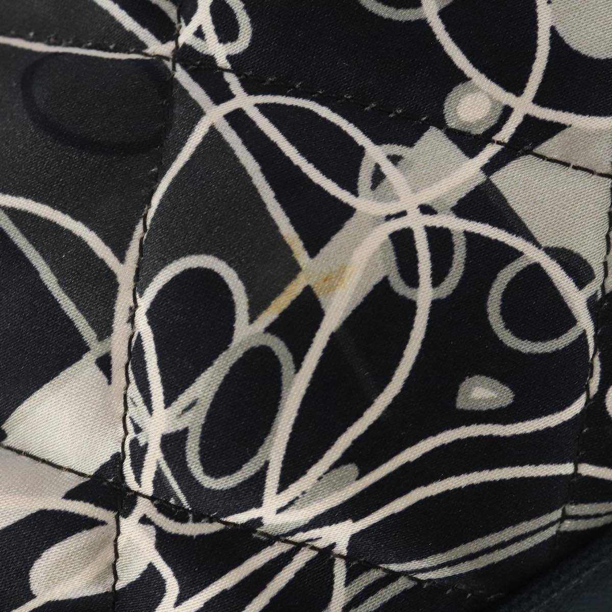 CHANEL Chain Tote Bag Nylon Black Silver CC Auth 203235A
