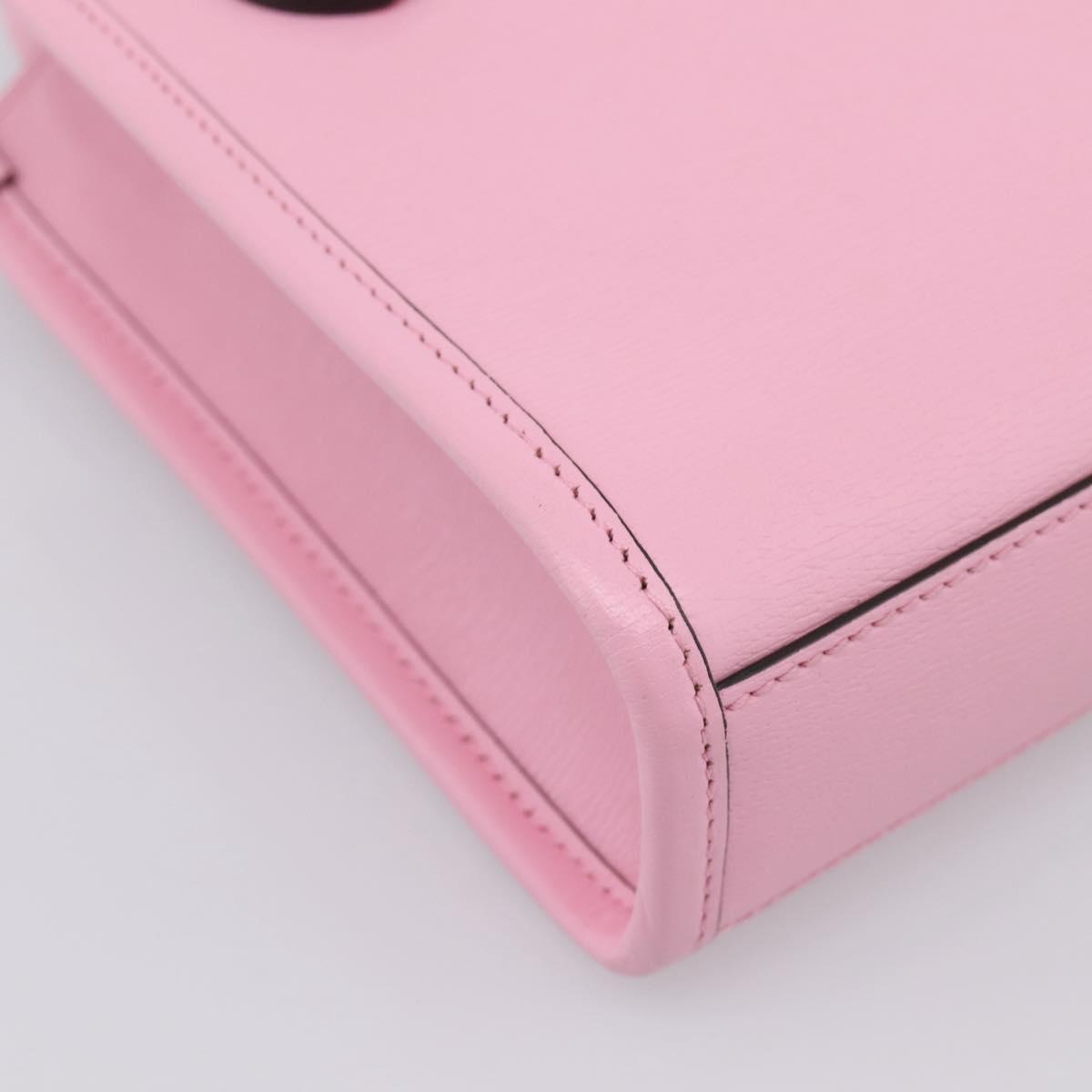 GUCCI Bananya Tote Bag Leather 2way Pink Gold 671623 Auth 203236M