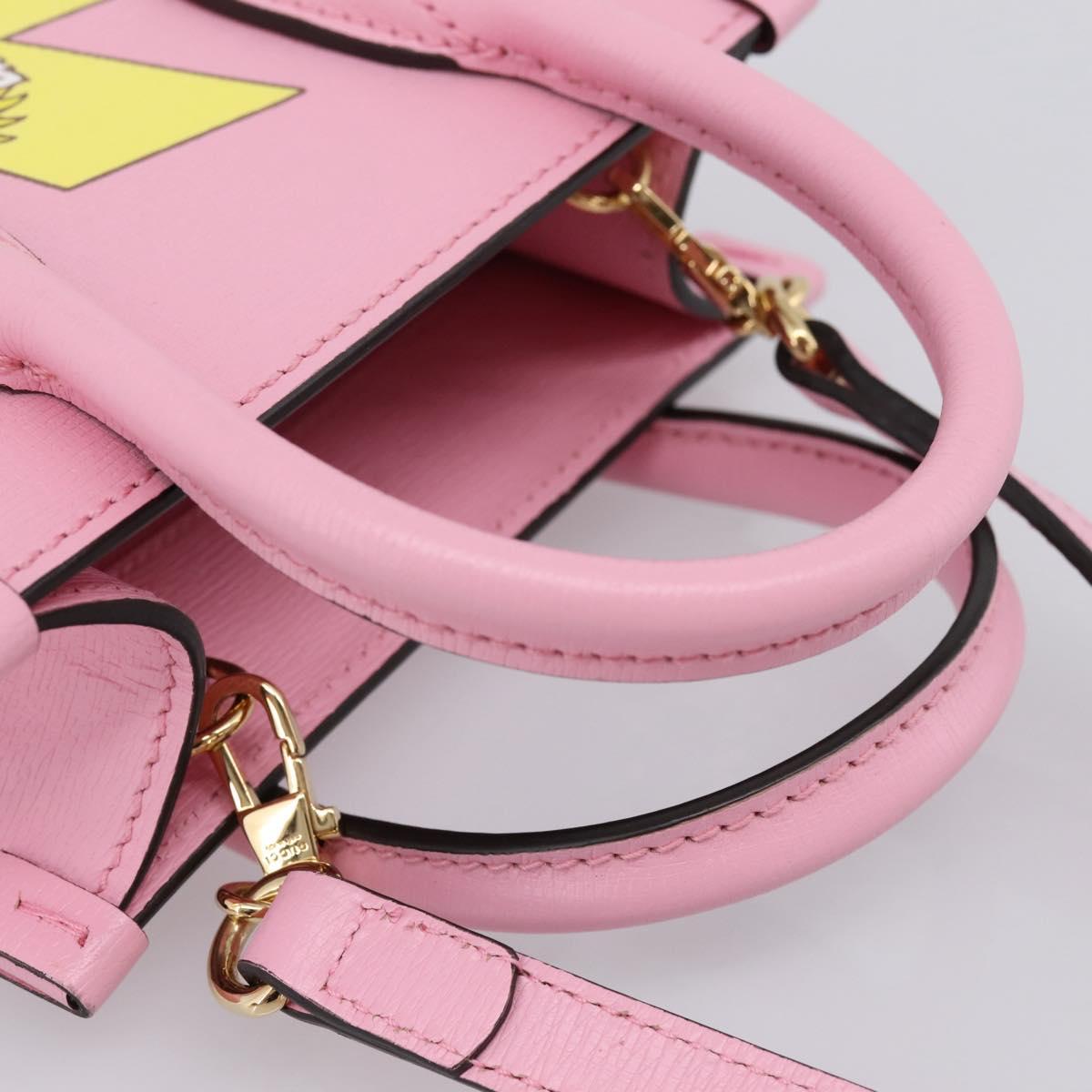 GUCCI Bananya Tote Bag Leather 2way Pink Gold 671623 Auth 203236M